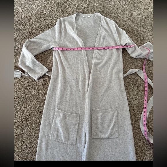 Woolovers Cashmere & Merino Luxe Dressing Gown/ Duster Cardigan Oatmeal 
Small - Picture 11 of 12